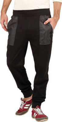 Campus Sutra Solid Men's Black Track Pants