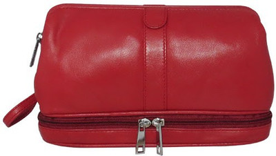 Chimera Leather 3644 Travel Toiletry Kit(Red)