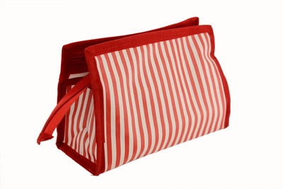 K&P Pink Stripes Pouch Small Travel Toiletry Kit(Pink)
