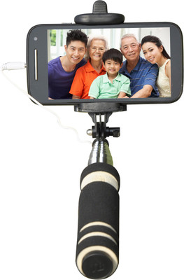 Cezzar Fashion Mini Pocket Selfie Stick for iPhones, Samsung, Panasonic P81, Lenovo A7000, Moto G (2nd Gen) Monopod(Black, Supports Up to 300 g)