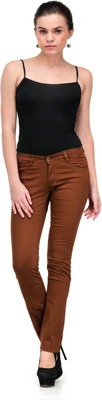 Fashion Cult Slim Fit Women's Brown Trousers
