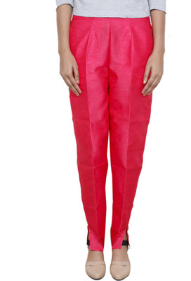 IndiWeaves Slim Fit Women's Red Trousers