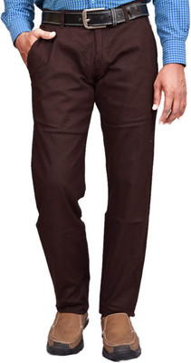 British Terminal Slim Fit Men's Brown Trousers, Coffee