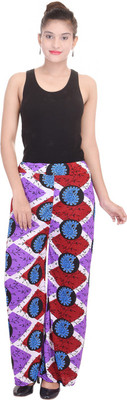 Sana Fab Relaxed Women Purple, Maroon, White, Blue Trousers, Multi
