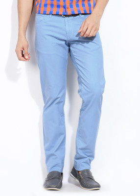 Park Avenue Slim Fit Men's Blue Trousers