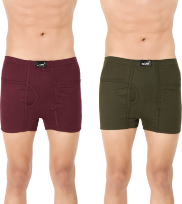 Mr.Fake Men' Trunks, Dark green;maroon