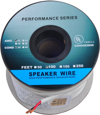 C&E TV-out Cable 100 Feet 12AWG CL2 Rated 2-Conductor Loud Speaker Cable (For In-Wall Installation)(White, For Home Theater, 30.48 m)
C&E TV-out Cable 100 Feet 12AWG CL2 Rated 2-Conductor Loud Speaker Cable (For In-Wall Installation)(White, For Home Theater, 30.48 m)