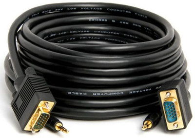 C&E TV-out Cable Double Shielded SVGA Cable with 3.5mm Audio HD15 Male to Male 50-Feet(Black, For Computer, 15.24 m)
C&E TV-out Cable Double Shielded SVGA Cable with 3.5mm Audio HD15 Male to Male 50-Feet(Black, For Computer, 15.24 m)