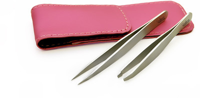 Cealine tweezers with leather pouch