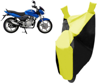 Shengshou Two Wheeler Cover for Bajaj(Discover 100 DTS-i, Yellow, Black)