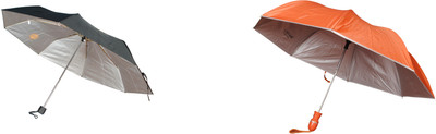 Bs Spy Monsoon Orange 2 Foldd Pack Of 2 (1 Black) Umbrella(Orange)