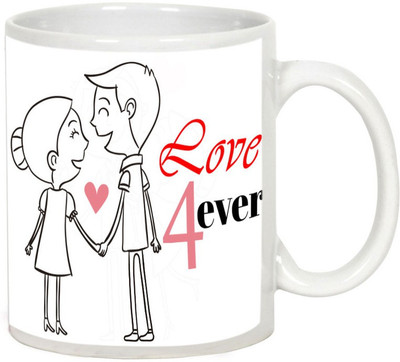 AllUPrints Couples In Love White Ceramic Mug(325 ml)