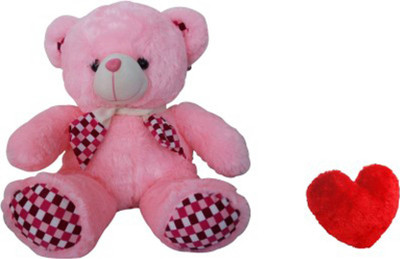 Kinderbuddy VALATINE TEDDY BEAR WITH HEART - 30 cm(PINK)