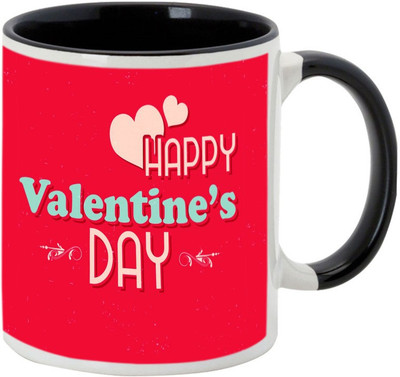 AllUPrints Enjoy The Purity Of Valentines Day Black Ceramic Mug(325 ml)