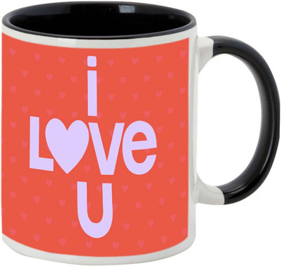 AllUPrints Lost In Your Love Black Ceramic Mug(325 ml)