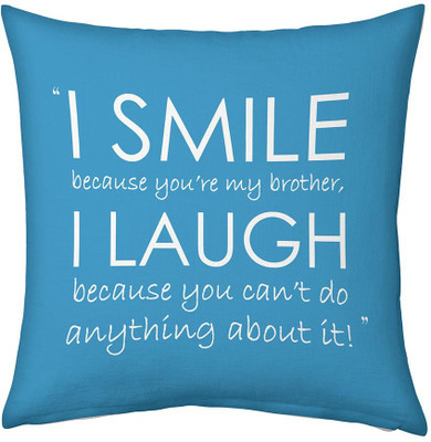 Kaarigar Text Print Cushions Cover(30.48 cm*30.48 cm, Blue)