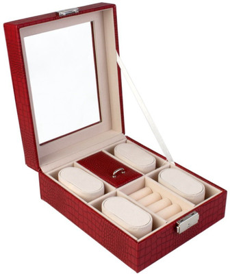 BlushBees Leather Jewelry & Watch Box Organizer with Lock & Clear Top - Organiser Vanity Box(Red)
BlushBees Leather Jewelry & Watch Box Organizer with Lock & Clear Top - Organiser Vanity Box(Red)
