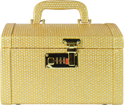 Adbeni Makeup Vanity Box Makeup and Jewellery Vanity Box(Gold)