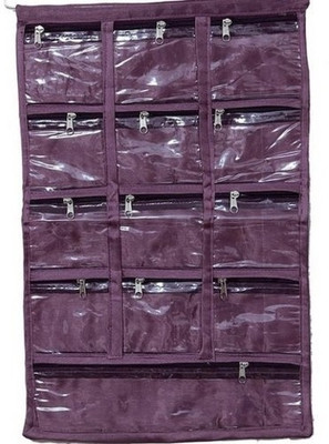 Hanu Enterprises Hanging 13 Pockets Makeup Vanity Box(Purple)