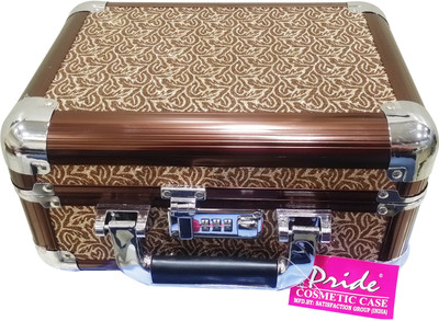 Pride Star Spring to store cosmetic items Vanity Box(Brown)