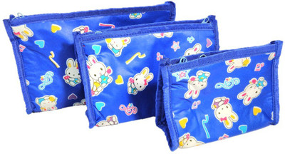 Addyz Pack of 3 Makeup Toiletry Cosmetic Jewellery Vanity Box(Blue)