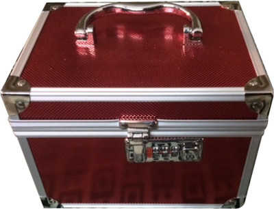 Platinum Cosmetic Box with lock Makeup, Jewellery Vanity Box(Red)