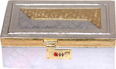 Leather World Trendy Jewellery Vanity Box(Silver)