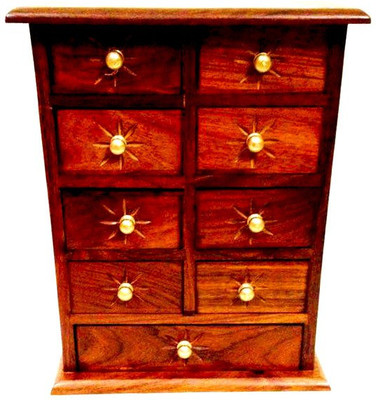 Alishba box Jewllery box Vanity Box(Brown, Gold)