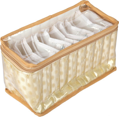 Speak Homes 10 Pouch Locker Kit Organizer Vanity Box(Gold, Yellow)