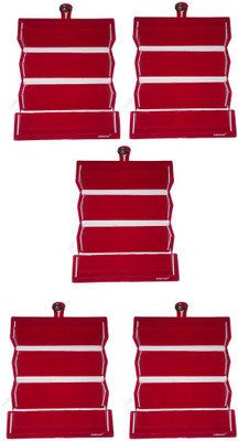 Abhinidi Set of 5 velvet Earring Folder case Jewellry storage travelling Jewellery Vanity Box(Maroon)