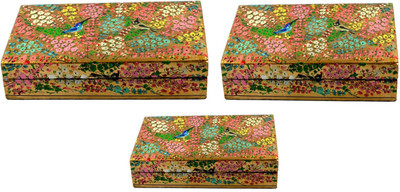 Craftuno Handcrafted Paper Mache Box - Set of 3 Showpiece Vanity Box(Multicolor)
Craftuno Handcrafted Paper Mache Box - Set of 3 Showpiece Vanity Box(Multicolor)