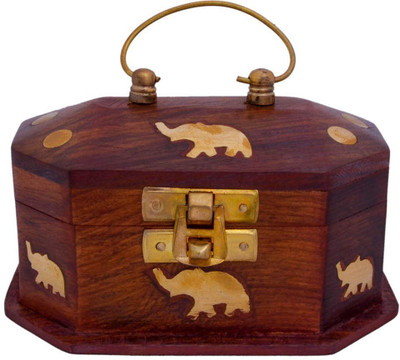 Craftatoz VB-20 perfect for wedding, gifts, make up Vanity Box(Brown)