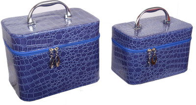 Styler Leopard Design Combo Makeup Vanity Box(Blue)