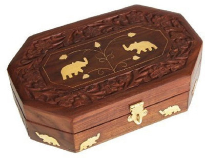 RGRANDSONS Handmade Wooden Jewellery Box for Women Jewels Organizer Elephant Décor Size 7x5" Multi Purpose Uses Vanity Box(Brown)
RGRANDSONS Handmade Wooden Jewellery Box for Women Jewels Organizer Elephant Décor Size 7x5" Multi Purpose Uses Vanity Box(Brown)