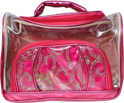 Roshiaaz Stylish Vanity Bag Makeup Vanity Box(pink)