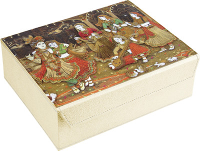 Eco-Leatherette 6 Partition Bangles Vanity Box(Multicolor)