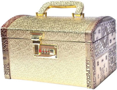 Pride Star Palki to store cosmetics Vanity Box(golden)