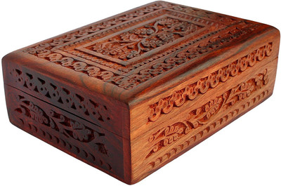 RGRANDSONS Handmade Wooden Jewellery Box for Women Jewel Organizer Hand Carved with Intricate Carvings Gift Items Size 7" Multi Purpose Uses Vanity Box(Brown)
RGRANDSONS Handmade Wooden Jewellery Box for Women Jewel Organizer Hand Carved with Intricate Carvings Gift Items Size 7" Multi Purpose Uses Vanity Box(Brown)