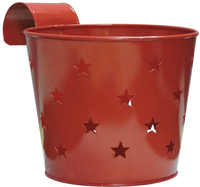 ZOOEY Iron Vase(7 inch, Red)