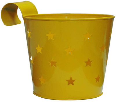 ZOOEY Iron Vase(7 inch, Yellow)