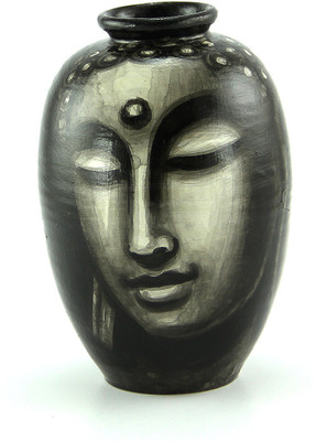 eKolhapuri Terracotta Vase(11 inch, Black)