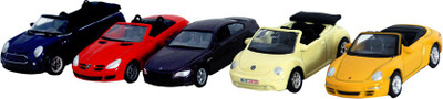 Welly Nex Model Die Cast 3 Inches Free Wheel Cars - Pack Of 5(Blue)