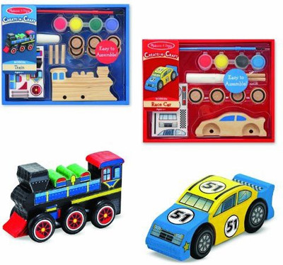Melissa & Doug Createacraft Car And Train Bundle(Multicolor)