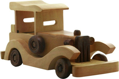 Craftspoint Desi wooden car toy(Yellow, Brown), Brown;yellow