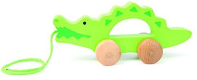 Hape E0907 Push & Pull - Crocodile Toy(Multicolor)