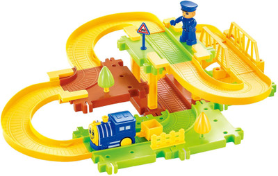 Webby Happy Commander Train Set with Upper and Lower Level and Bridge(Multicolor)