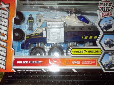 Mattel Matchbox Mega Rig Building System Police Pursuit(Multicolor)