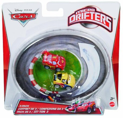 Mattel Cars Micro Drifters Max Schnelllightning Mcqueen And Jeff(Multicolor)
