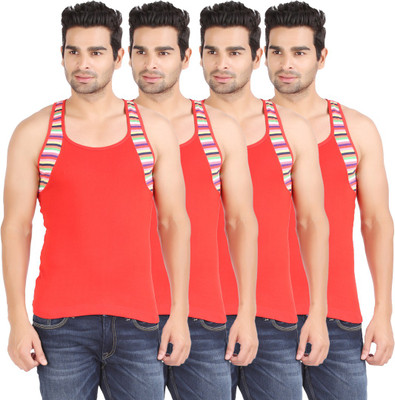Zippy Men's Vest(Pack of 4), Red