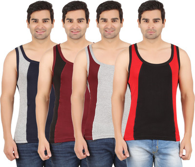 Zippy Men Vest(Pack of 4, Black;brown;grey;red